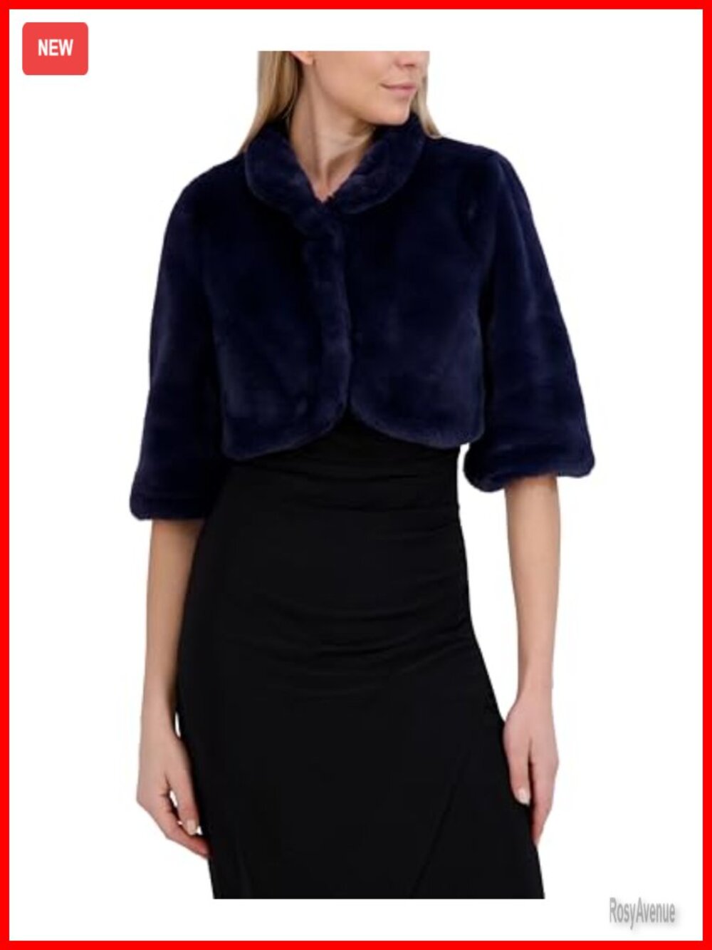 Faux Fur Cropped Shrug Evening Wrap Wedding Party Cover-Up Plush
